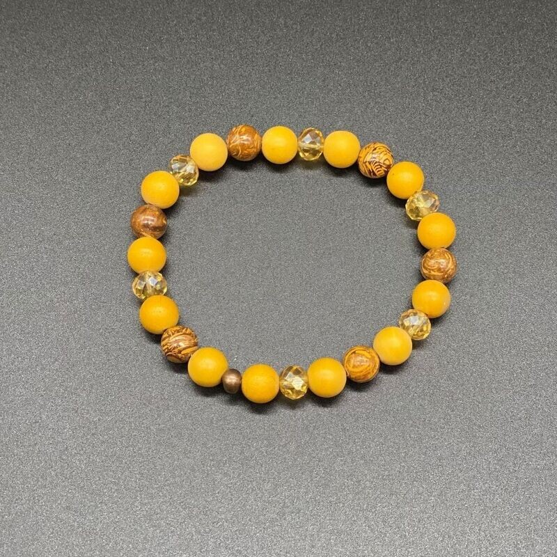 Elephant Skin Jasper &amp; Yellow Mookaite Jasper Bracelet