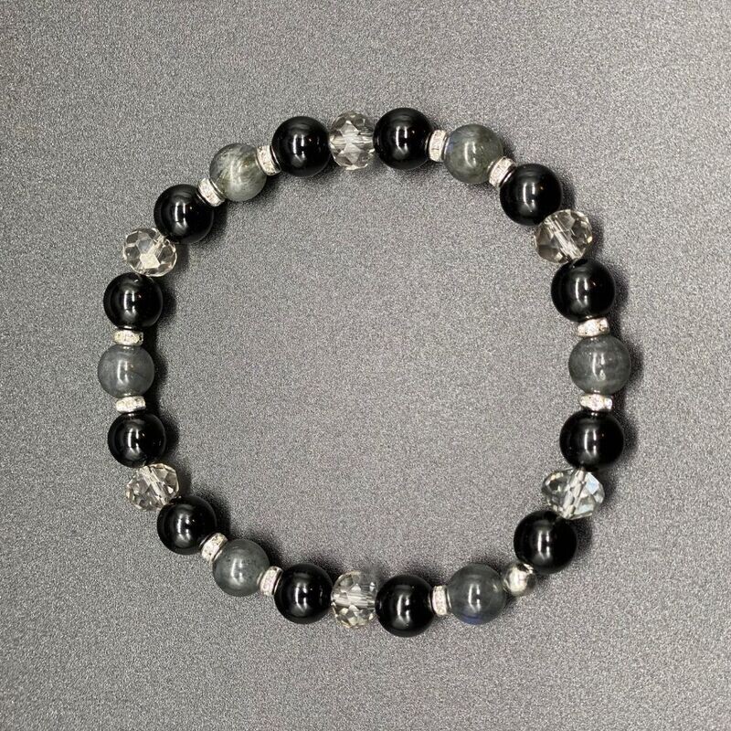 Labradorite &amp; Black Onyx Bracelet