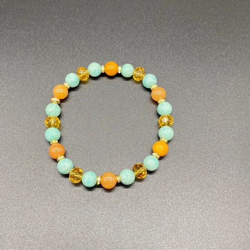 Brazilian Amazonite (AAA) &amp; Yellow Jade Bracelet