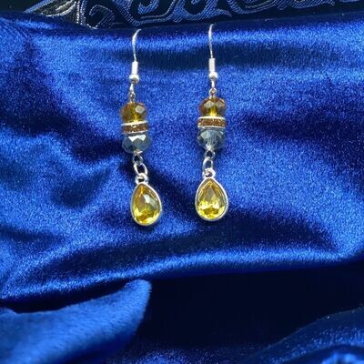 Yellow Teardrop Earrings