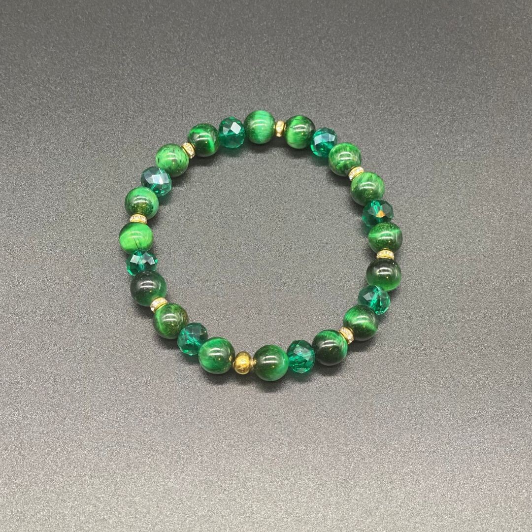 Green Tiger&#39;s Eye w/Gold Bracelet