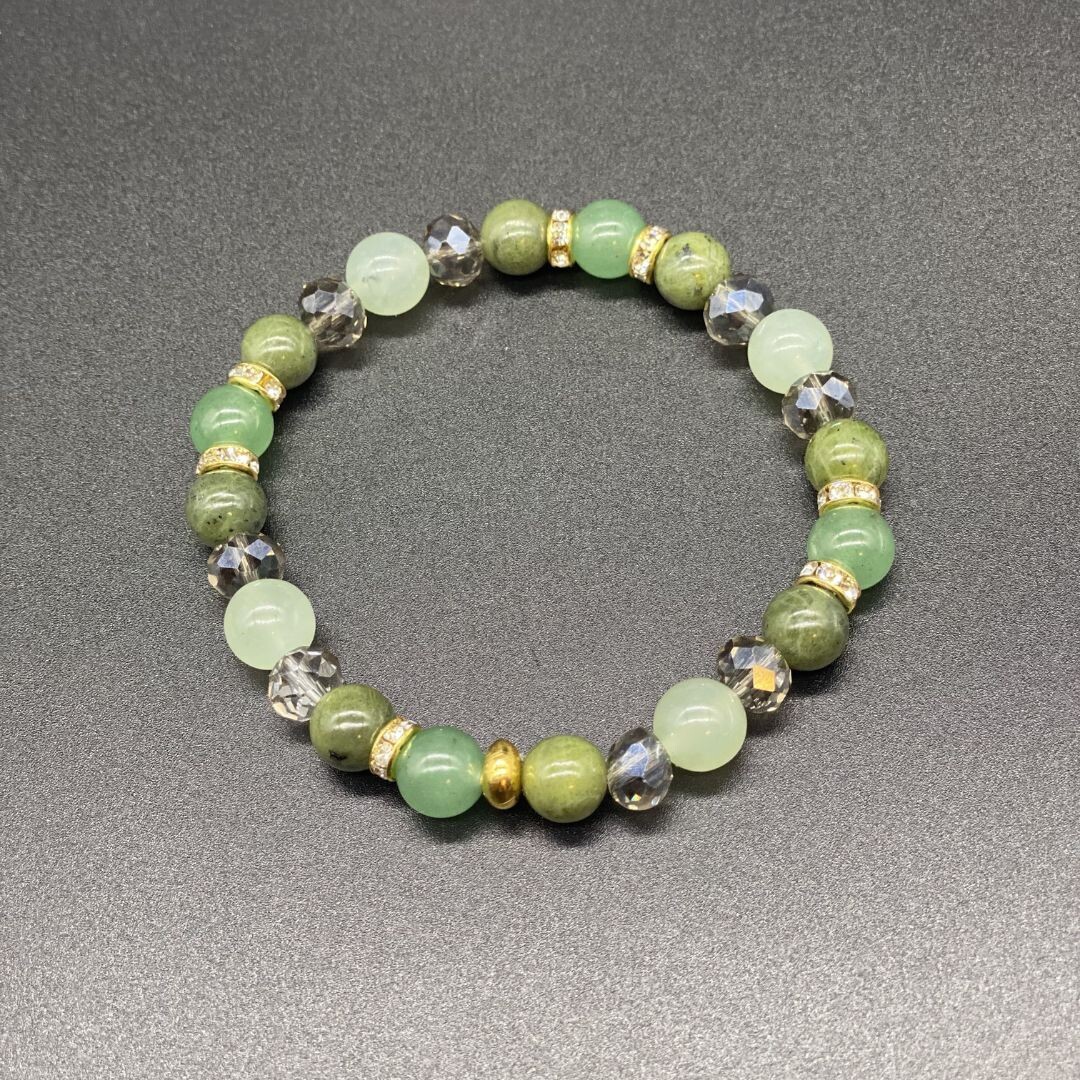 Jade, Green Aventurine &amp; New Jade w/ gold Bracelet