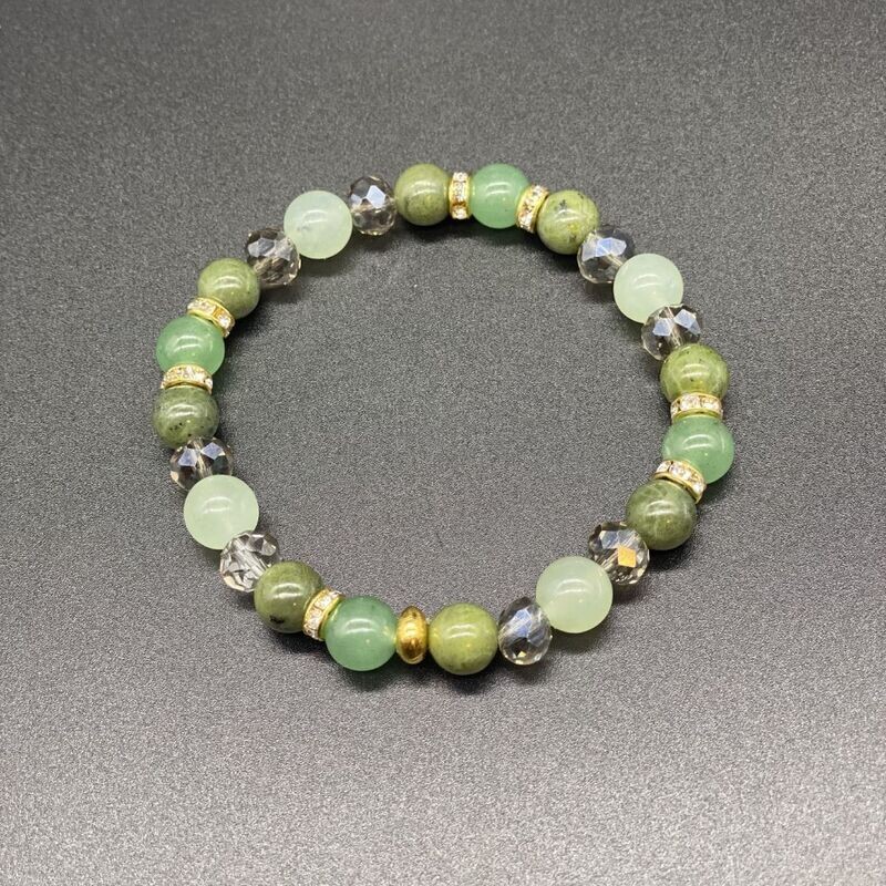 Jade, Green Aventurine & New Jade w/ gold Bracelet Jade, Green Aventurine & New Jade w/ gold Bracelet