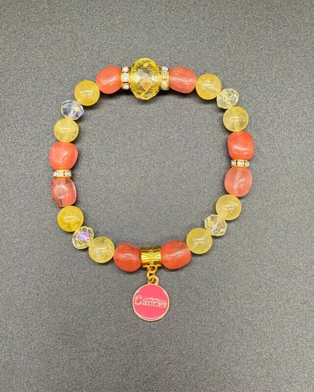 Zodiac Bracelet Cherry Quartz &amp; Citrine
