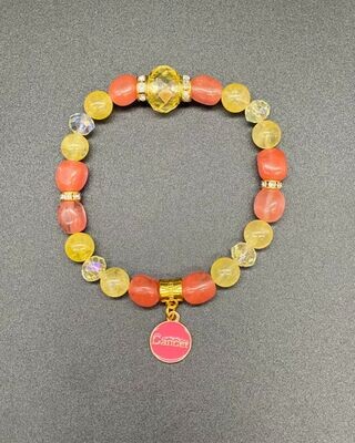 Zodiac Bracelet Cherry Quartz &amp; Citrine