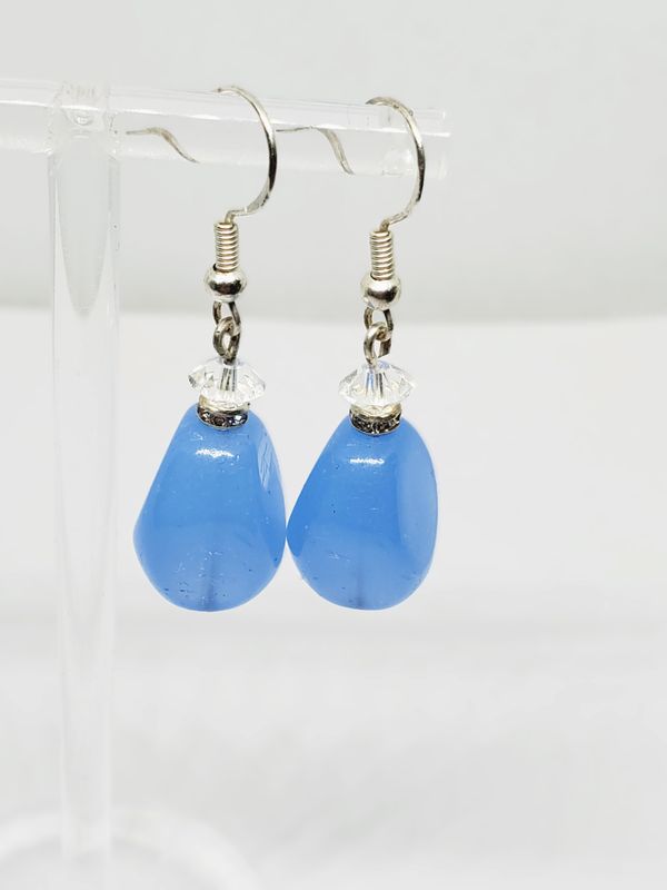 Small Blue Dangle w/ Silver Earrings