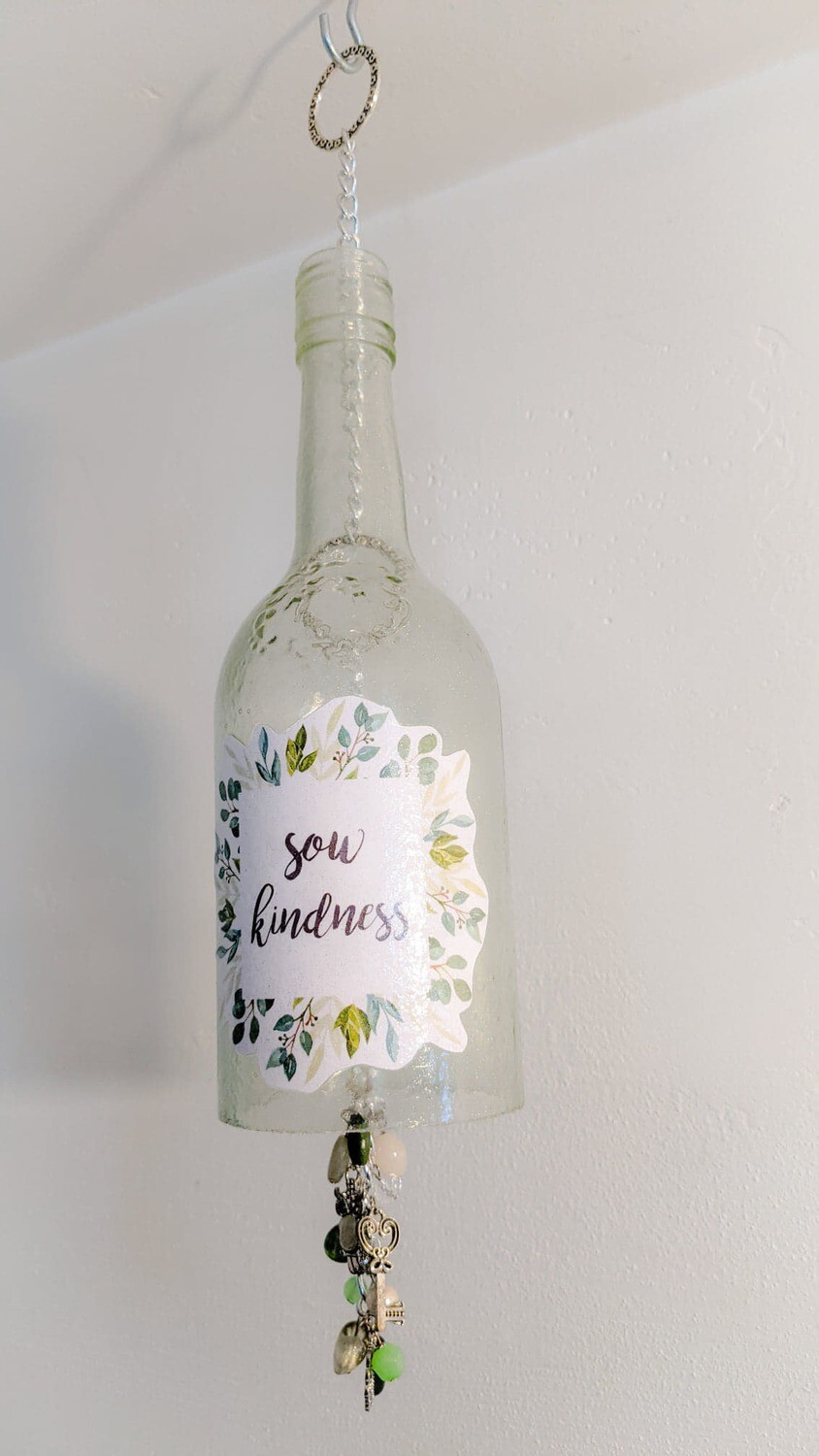 Sow Kindness Wine Bottle Beaded "Chime"