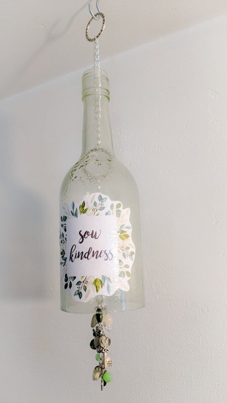 Sow Kindness Wine Bottle Beaded &quot;Chime&quot;