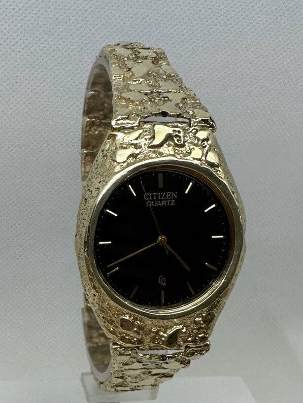 Citizen Mens 10k Gold Nugget Watch