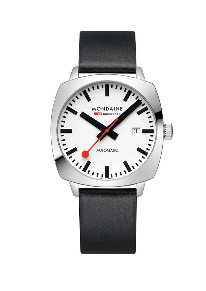CUSHION AUTOMATIC 39 MM, BLACK VEGAN LEATHER SKU: MSL.3961B.LBV
