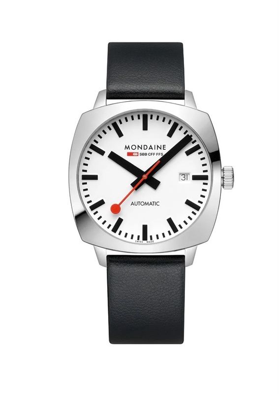 CUSHION AUTOMATIC 39 MM, BLACK VEGAN LEATHER SKU: MSL.3961B.LBV