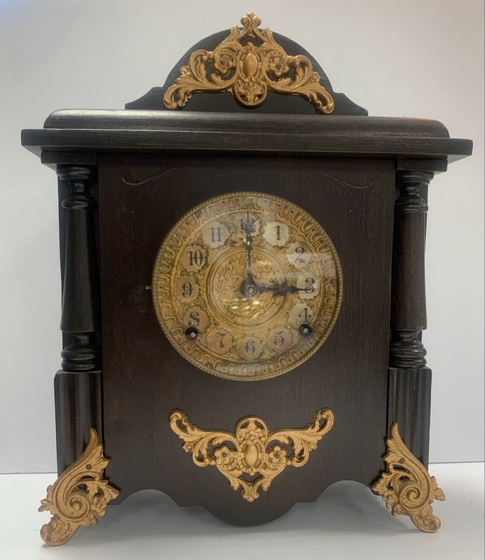Mantle Clock With brass accents