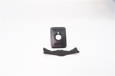 Trailer Brake Control Switch Insert Panel; Tow-Pro; Up To 7 Millimeter Panel Thickness; Rectangle; 28 Millimeter Width x 38 Millimeter Height; Black