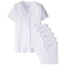 Hanes 6-Pack V-Neck White T-Shirt