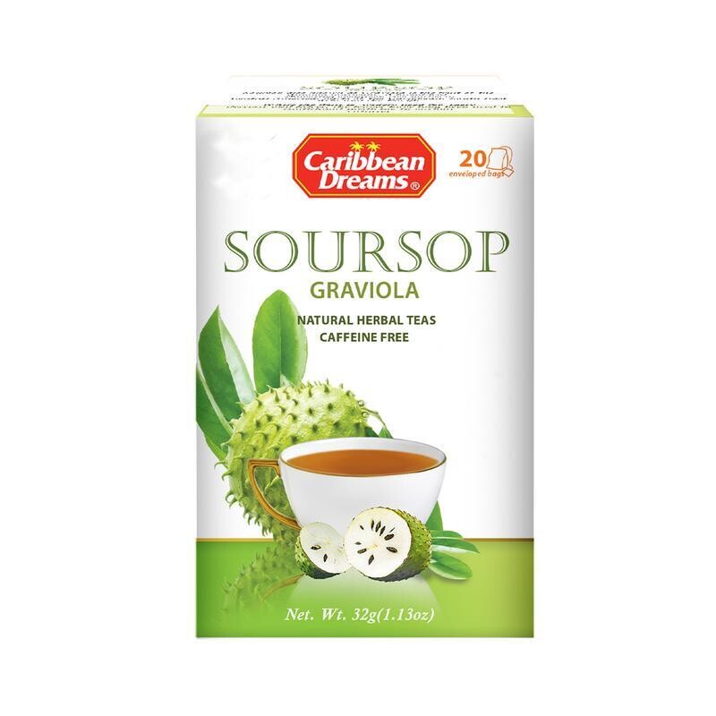 CARIBBEAN DREAMS - SOURSOP GRAVIOLA
(NATURAL HERBAL TEAS,
CAFFEINE FREE)
