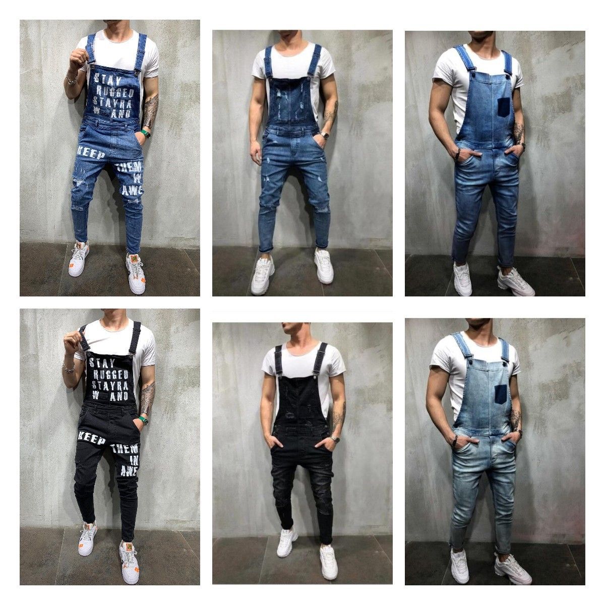 Mens Rugged Overalls Jeans