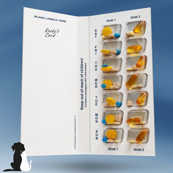 Pet Med 7-Day 2-Dose Multi-Med Blister Card Refill - 6 Month Supply of Cards