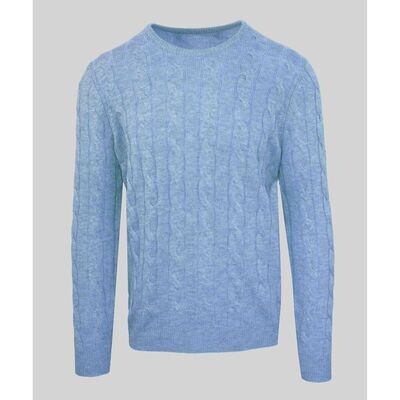 Malo Light Blue Patterned Sweater