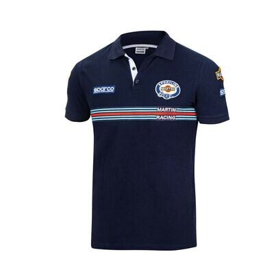 Men's Short Sleeve Sparco Martini Racing Polo Shirt ​in Navy