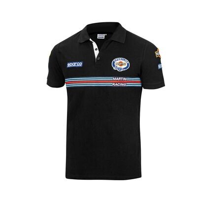 Men's Short Sleeve Sparco Martini Racing Polo Shirt​ in Black