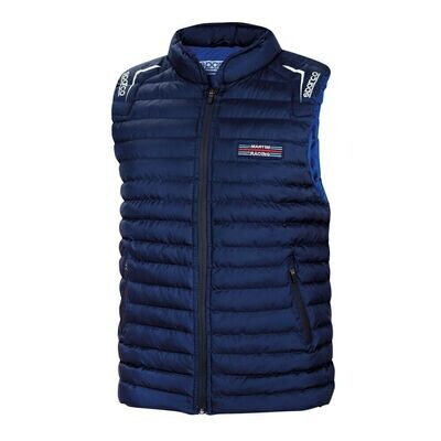 Men's Quilted Sparco Martini Racing Gilet in Blue