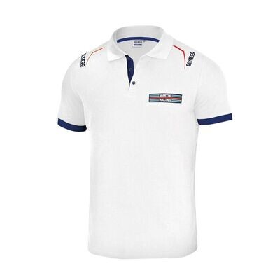 Men's Short Sleeve Sparco Martini Racing Polo Shirt in White
