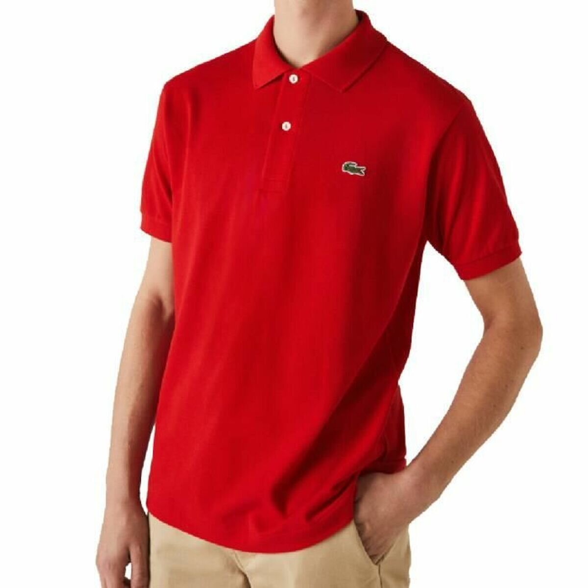 Men's Red Lacoste Polo Shirt