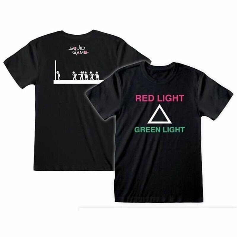 Short Sleeve T-Shirt Squid Game Green/Red Black Green M