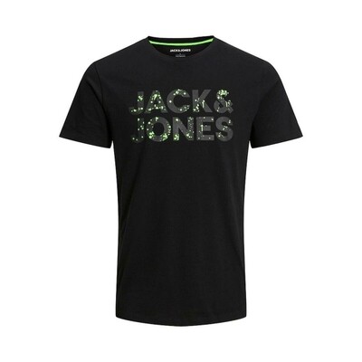Black Crew Neck Jack &amp; Jones Short Sleeve T-Shirt