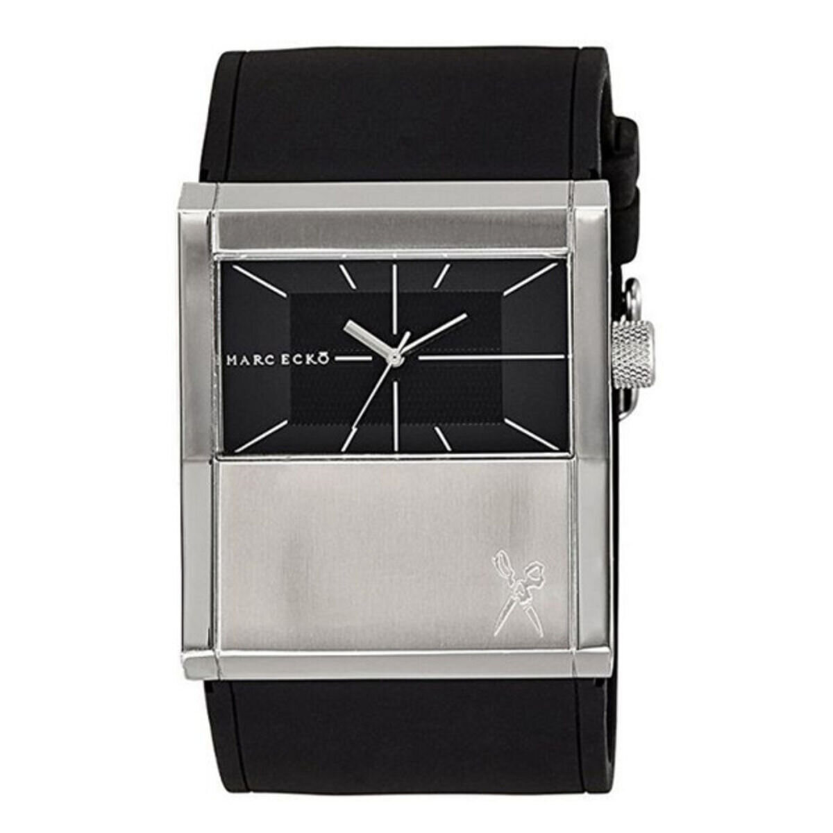 Men's Black and Silver Marc Ecko Watch