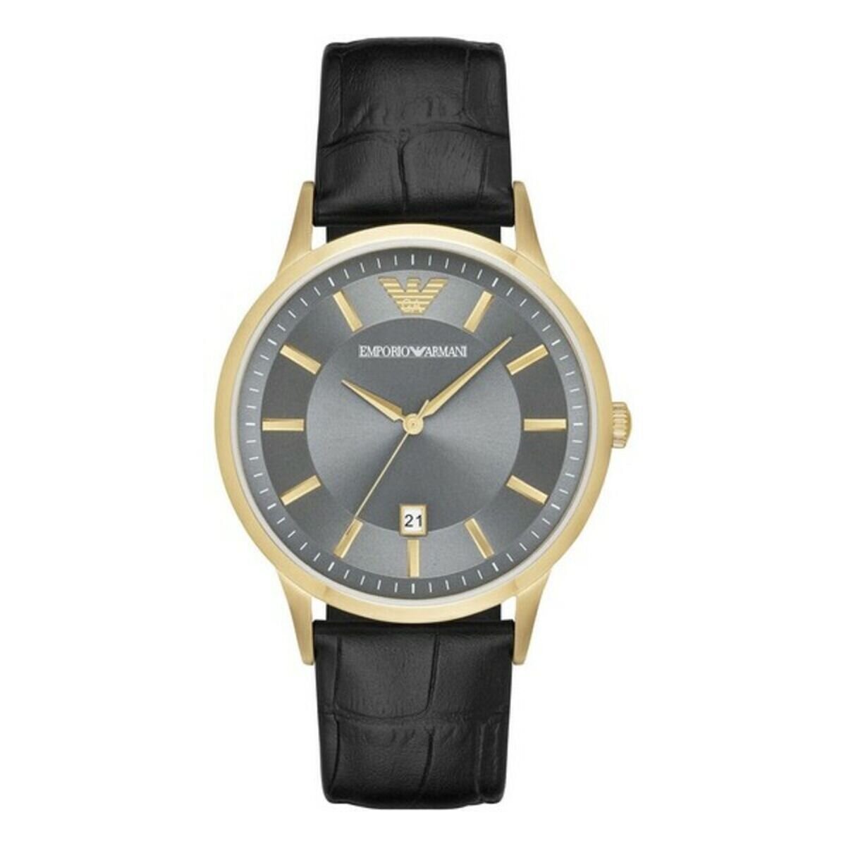 Men's Gold and Grey Armani Watch
