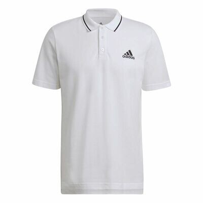Mens Short Sleeve Adidas Aeroready Essentials Piqué​ Polo Shirt in White