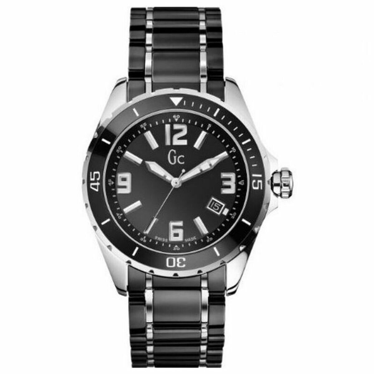 Men's Silver And Black Guess Watch