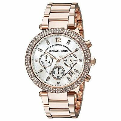 Ladies Michael Kors Rose Gold Parker Watch
