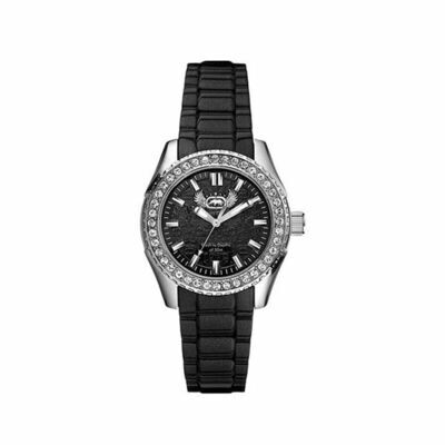 Ladies Black and diamante Marc Ecko Watch