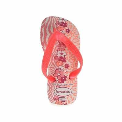 Flip Flops for Children Havaianas Flowers Ice Salmon