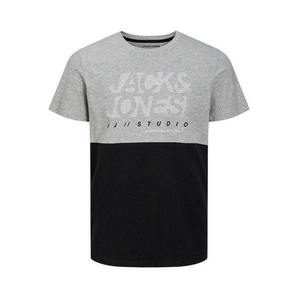 Short Sleeve Jack &amp; Jones Grey And Black T-Shirt