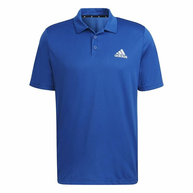 Men&#39;s Short Sleeve Adidas Aeroready Blue Polo Shirt