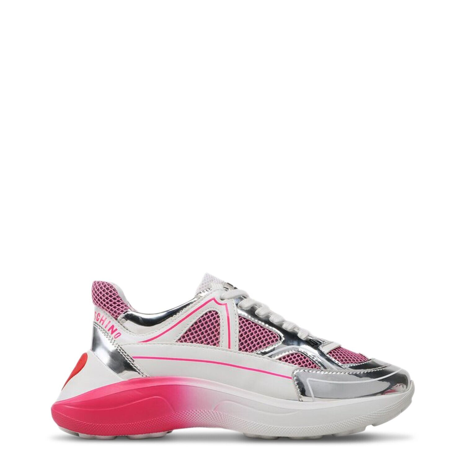 Love Moschino Gris and Pink Trainers