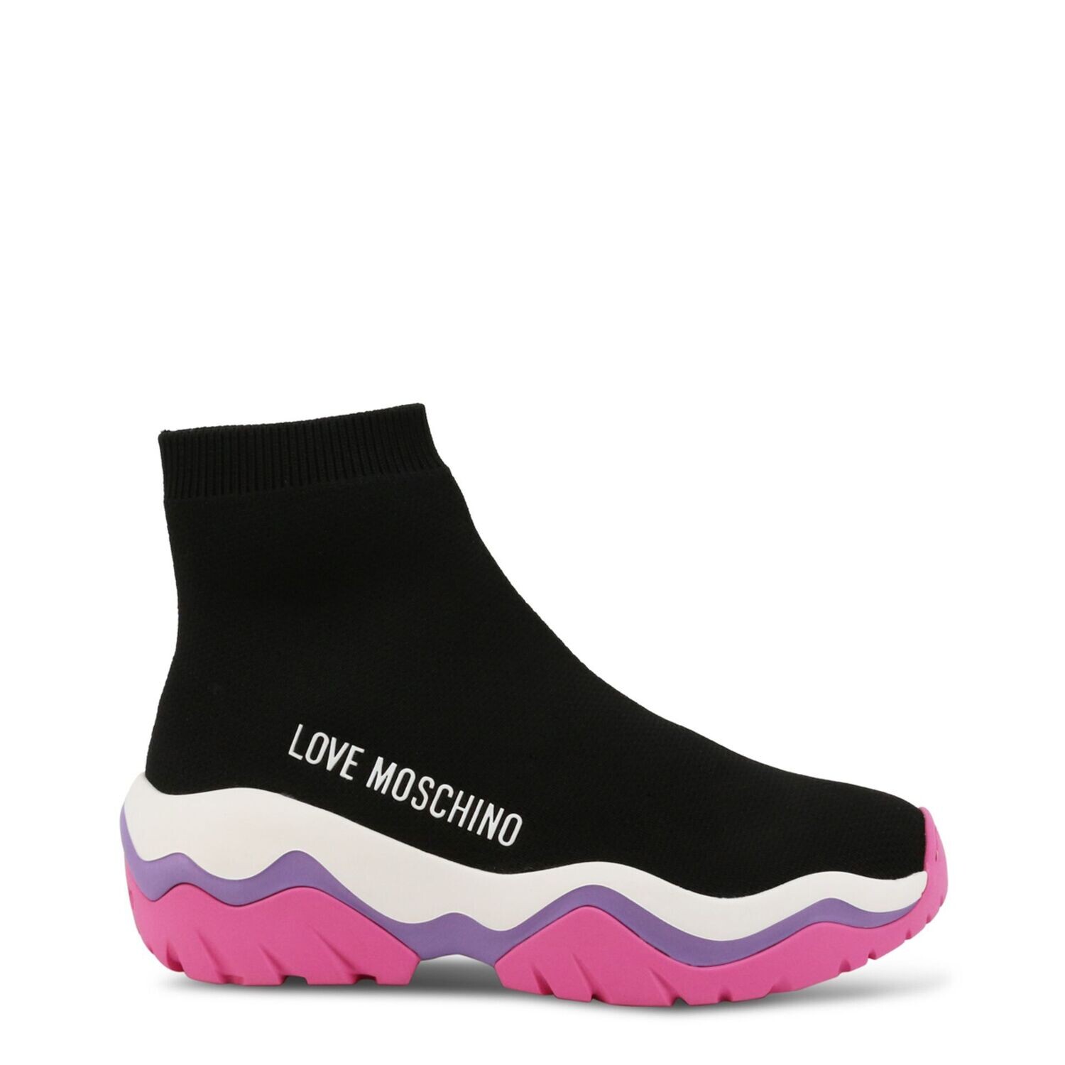 Love Moschino Pink Accent High Top Trainers