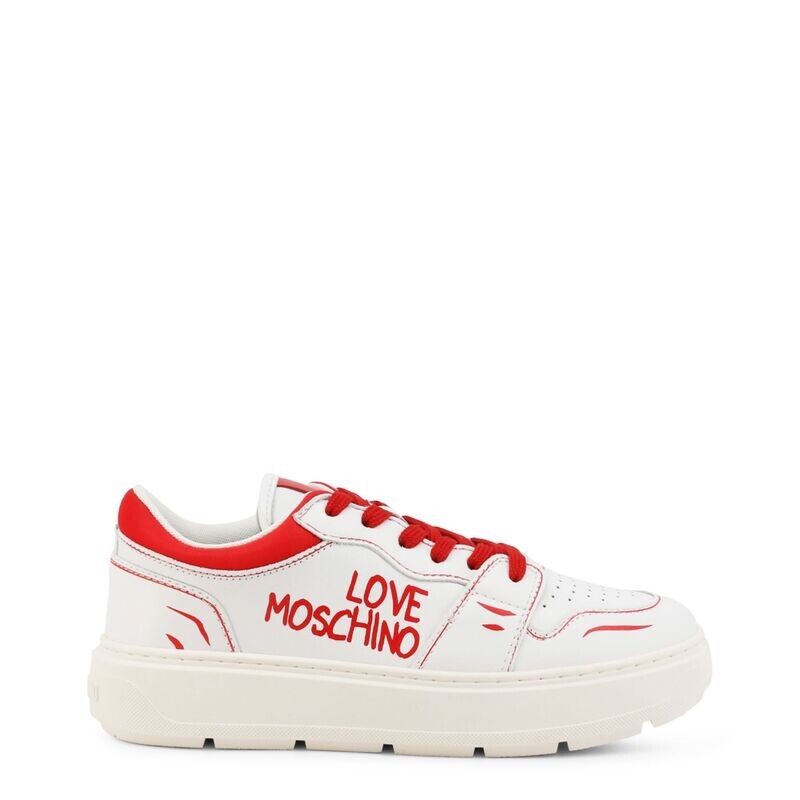 Love Moschino Red And White Trainers