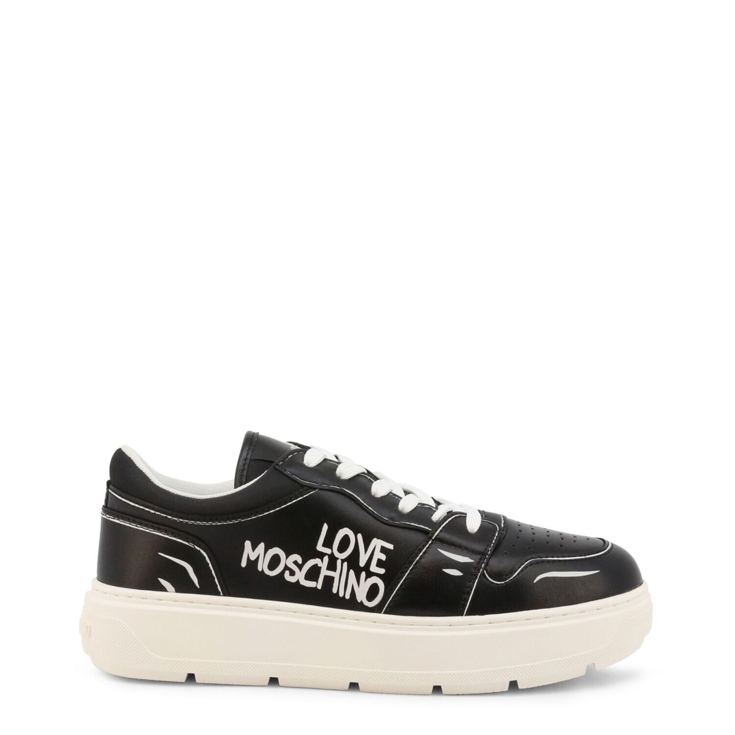 Love Moschino Black Leather Trainers