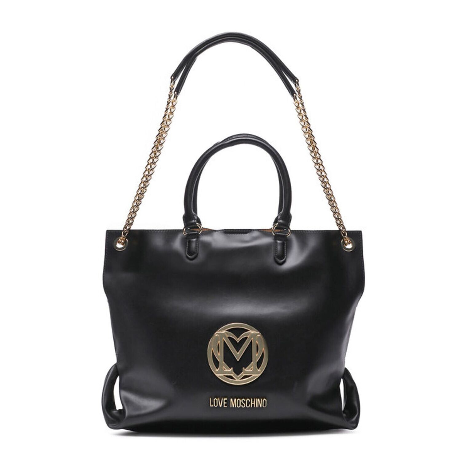 Love Moschino Gold Logo Black Shopping Bag