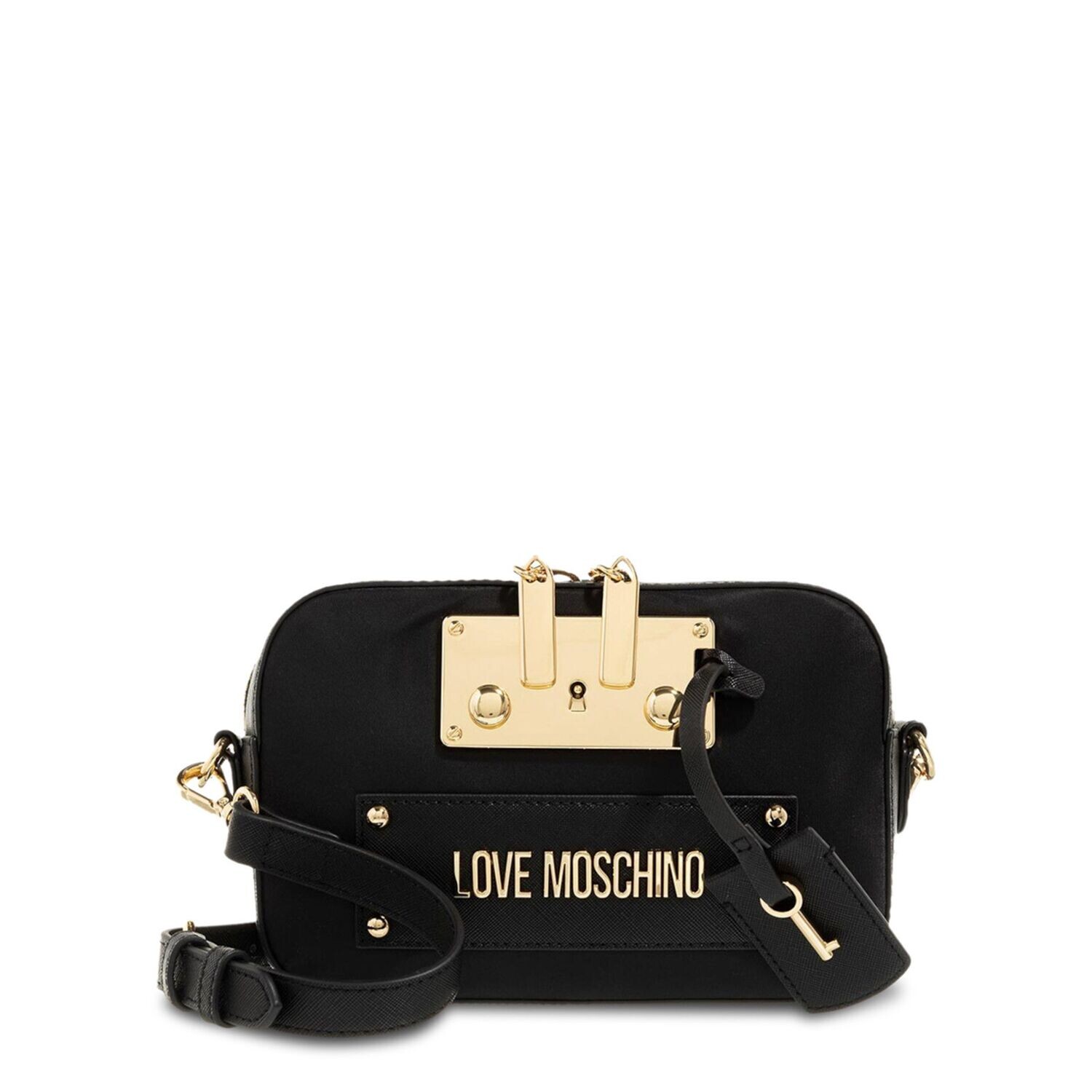 Love Moschino Black And Gold Cross Body Bag, size: NOSIZE