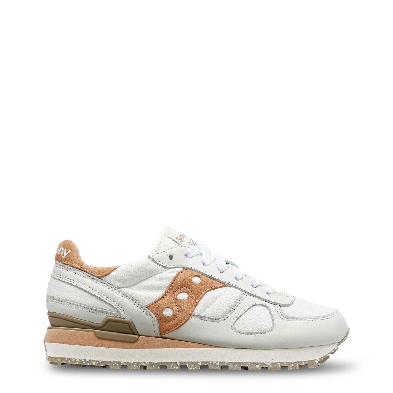Saucony Shadow White and Brown Trainers