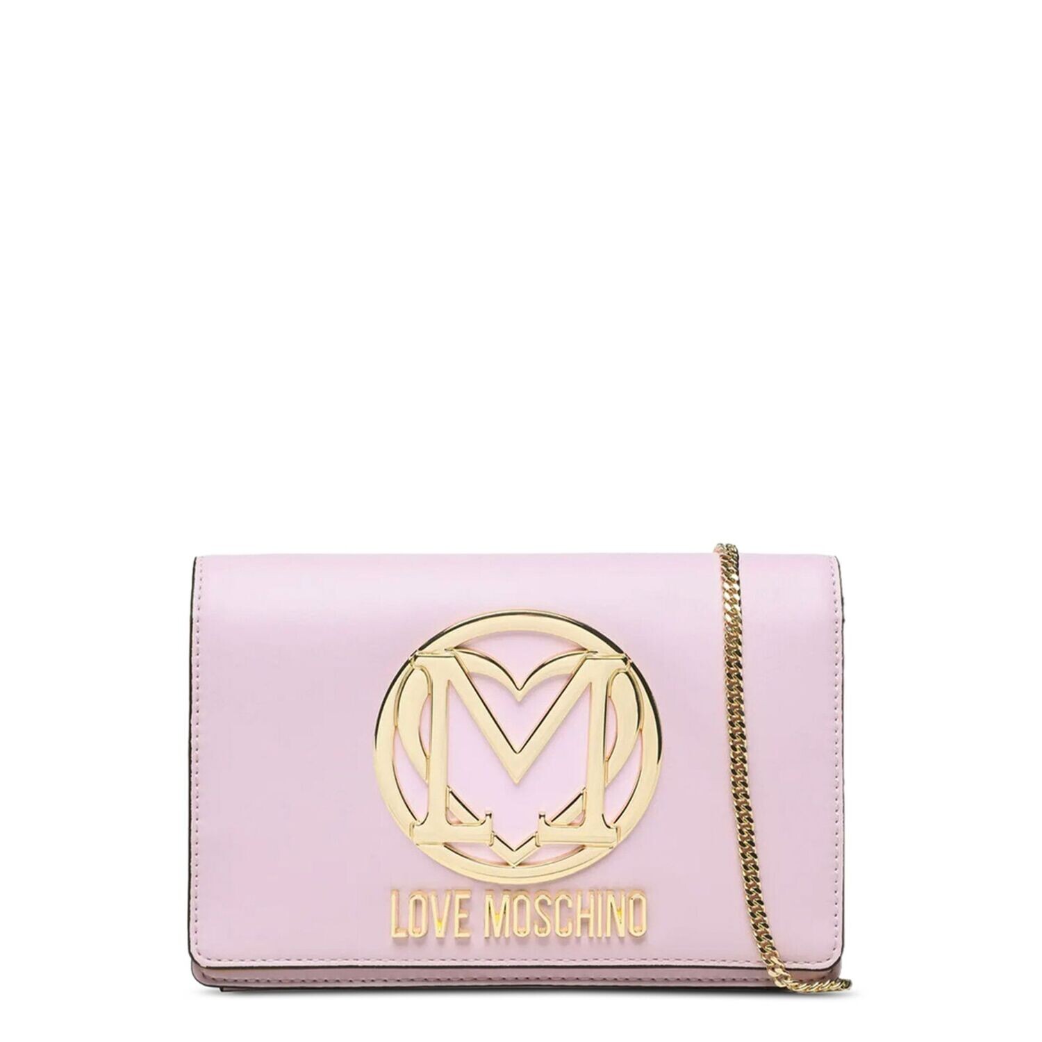Love Moschino Pink Gold Logo Clutch