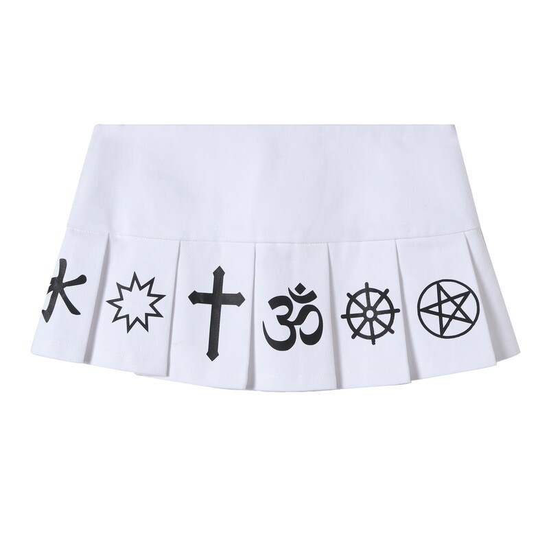 OWR short white pleated skirt