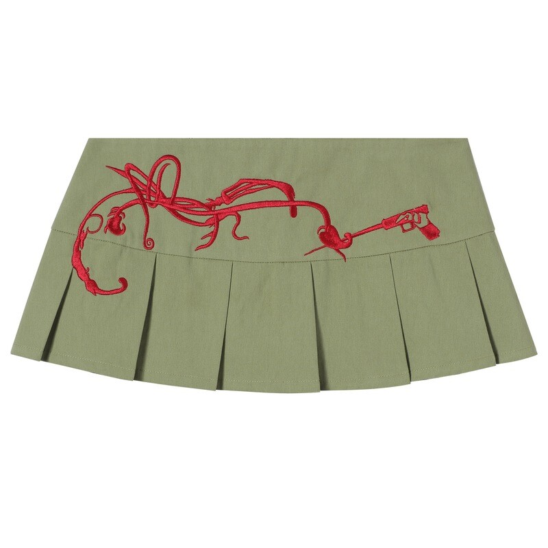 Military Green Short Skirt