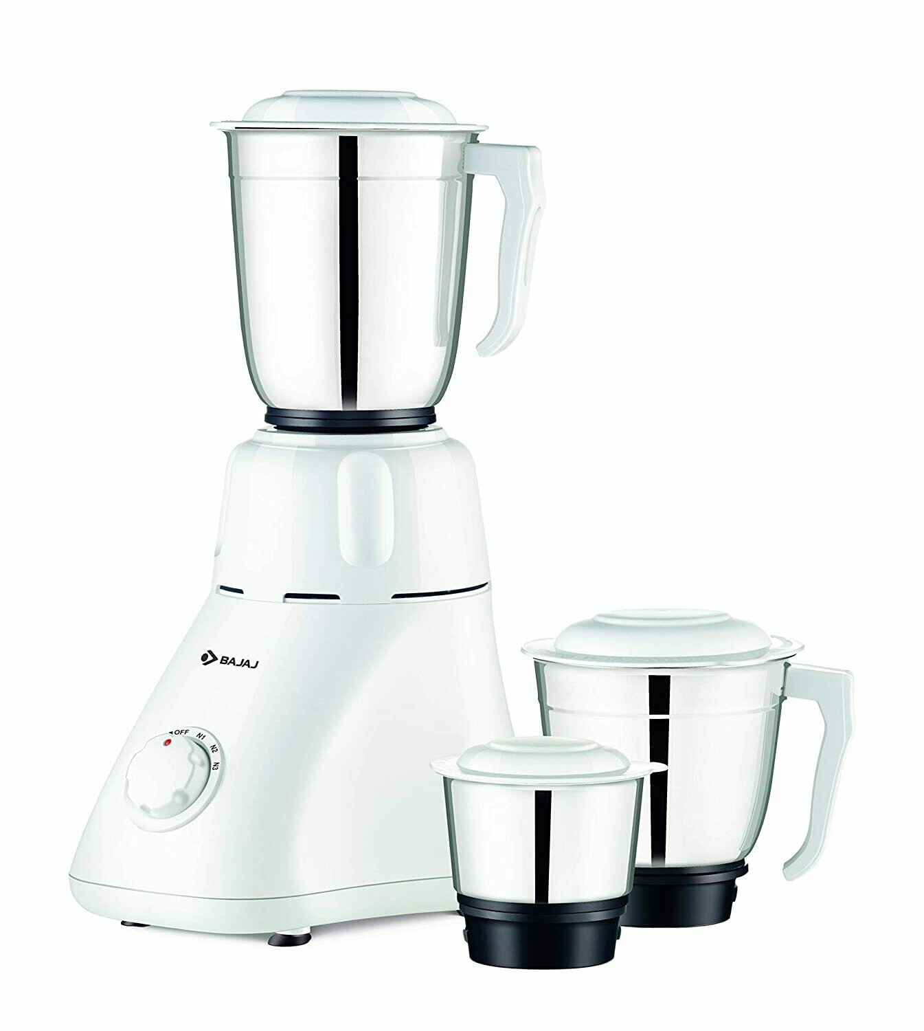 Bajaj Easy 500-Watt Mixer Grinder with 3 Jars (White)