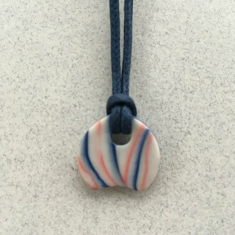 Pink blue & white petal pendant